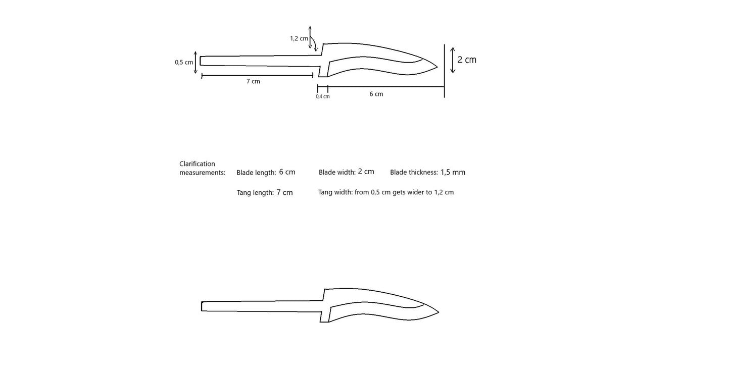 Mushroom Knife Blade Blank DIY Pilzmesser 1,5mm Foraging Knife Making Nordic Edge RF SVK Knives_Julius 440b Stainless Steel jagdmesser