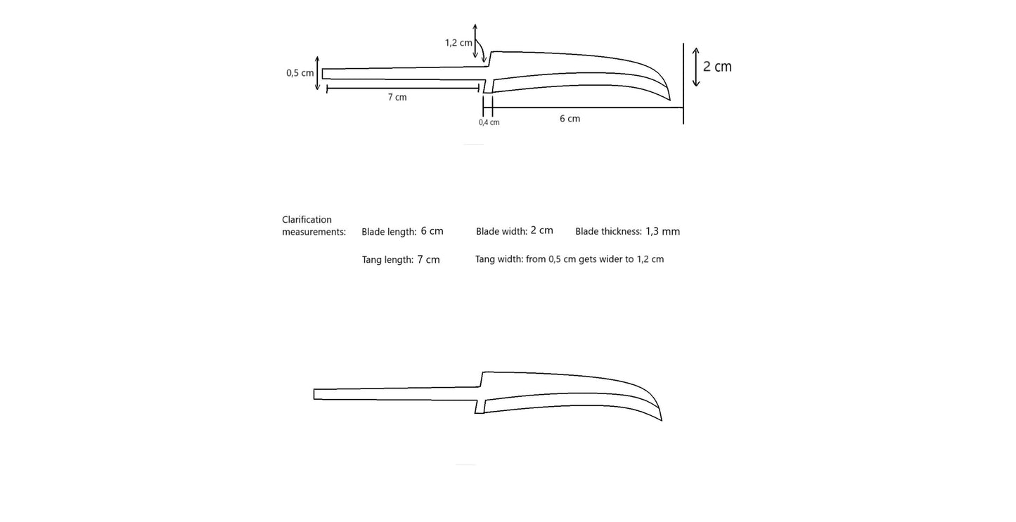 Mushroom Foraging Blade Mycel 64 Blank Pilzmesser Hunter DIY 1,2 mm Knife Supplies Making Nordic Edge Jagdmesser 440b Stainless Steel