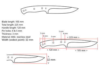 Vidar 105 - Full Tang Drop-Point Blade
