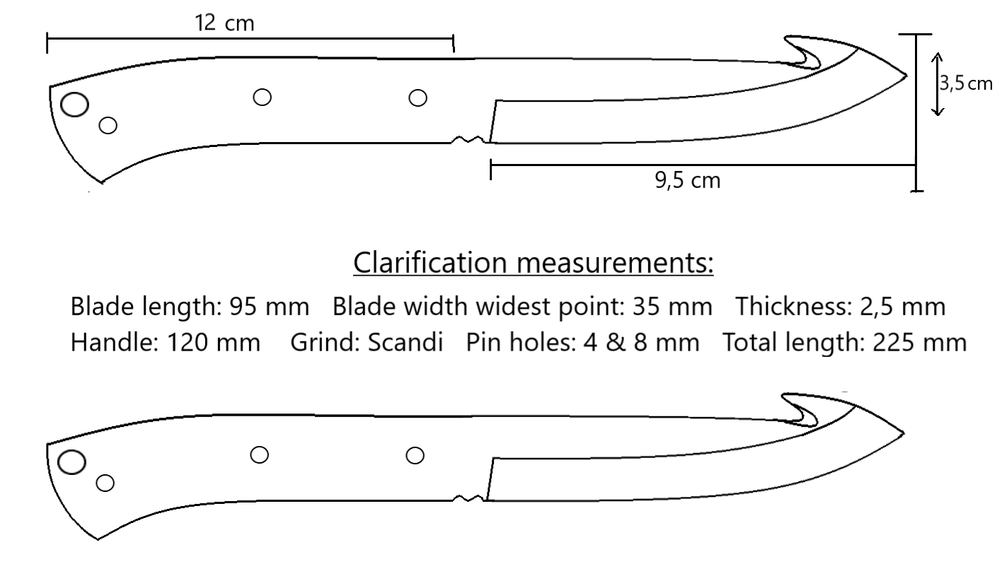 Sharky 95 - Gut hook Hunting & Bushcraft Blade
