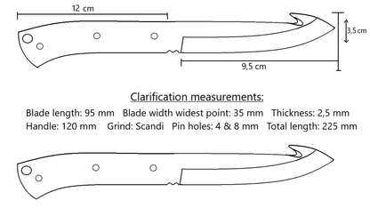 Sharky 95 - Gut hook Hunting & Bushcraft Blade